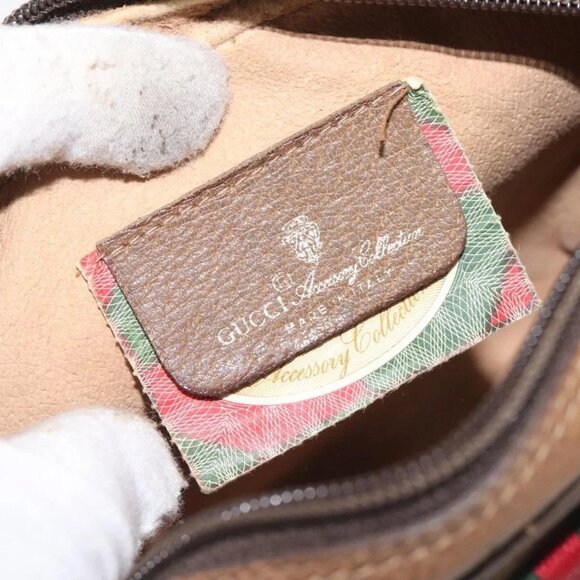 GUCCI GG Supreme Web Sherry Line Bag PVC Beige Gold 89 02 066 Auth 129909 - Picture 10 of 16